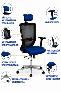 Ergonomická stolička MARINA zdravé sedenie pre moderné kancelárie